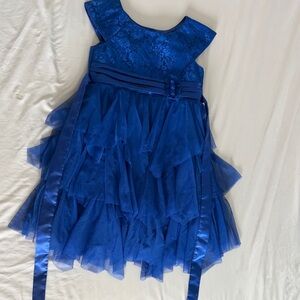 Elegant Blue Kids Ruffle Dress